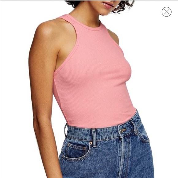 Topshop Tops - Topshop Ribbed Racerback Cropped Top Tank